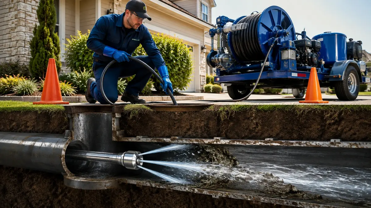 Main Sewer Line Hydro Jet Cleaning in Bradley